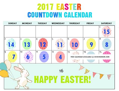 how many days till easter 2017