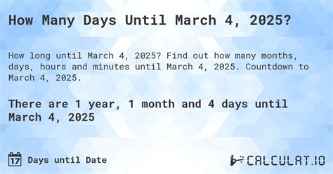 how many days until march 4 2025