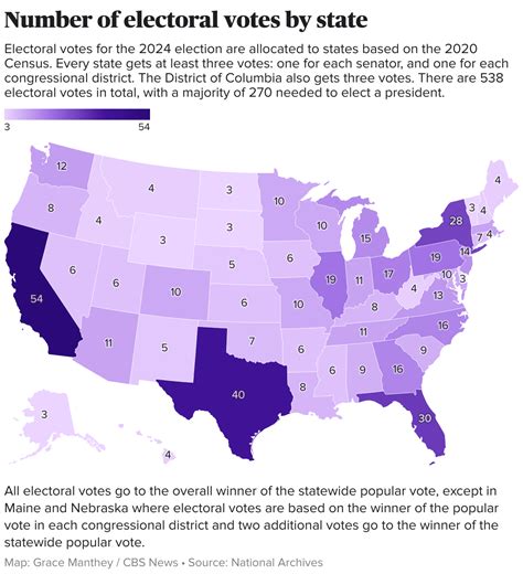 how many electoral votes does each state get map
