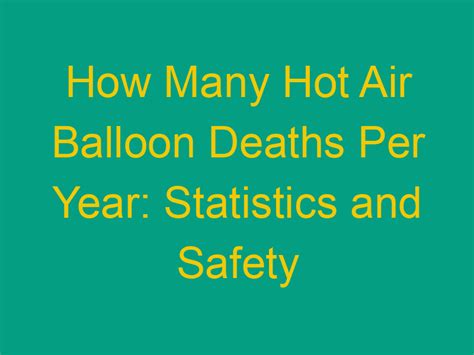 how many hot air balloon deaths per year