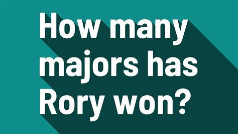 how many majors has rory won