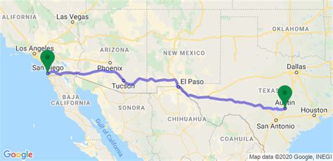 how many miles from austin to san diego