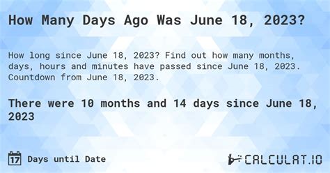 how many months ago was june 2023