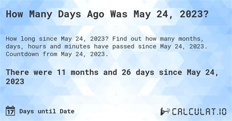 how many months since may 24 2023
