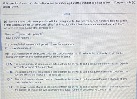 how many possible numbers per area code