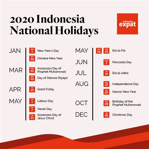 how many public holidays in indonesia