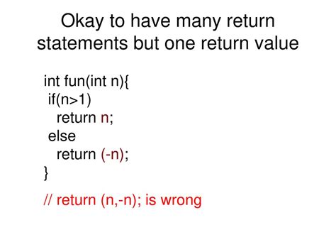 how many return statements can a function have