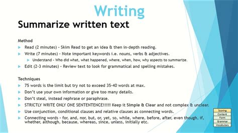 how many summarize spoken text in pte