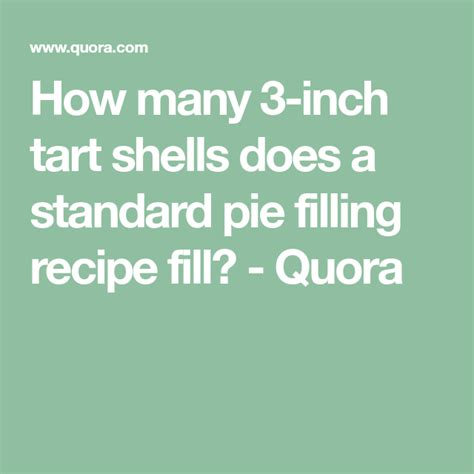 How Many Tart Shells Equal A Pie Shell