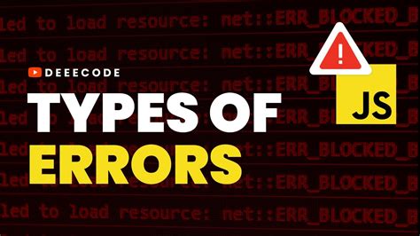 how many types of error are there in javascript