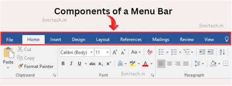 how many types of menu bar in computer