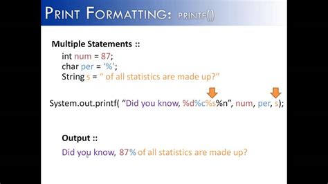 how many types of print statements are there in java