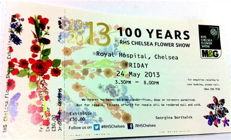 how much do chelsea flower show tickets cost