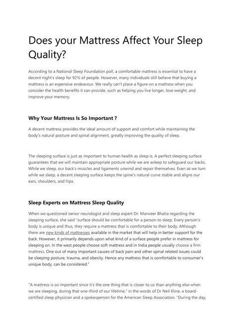 How Much Does A Mattress Affect Sleep