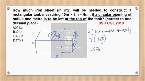 How Much Iron Sheet Will Be Needed To Construct A Rectangular Tank