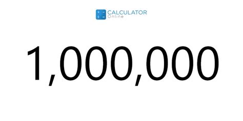how much is 1 million in digits