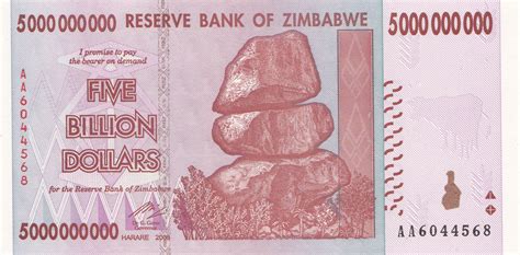 how much is 5 billion zimbabwe dollars worth