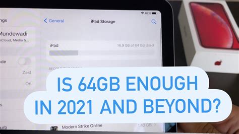 how much storage is 64gb on ipad