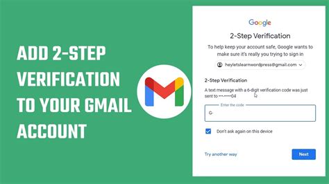 how to 2 step authentication gmail