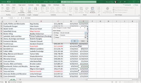 how to accept all changes in excel