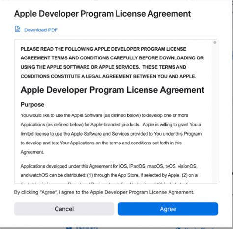 how to accept apple developer program license agreement