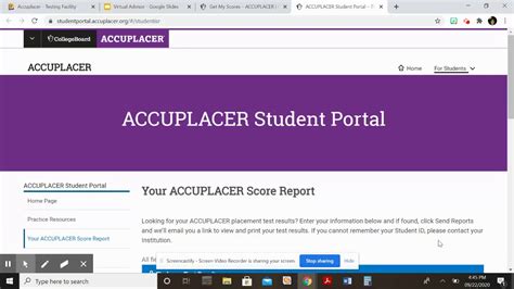 how to access accuplacer scores