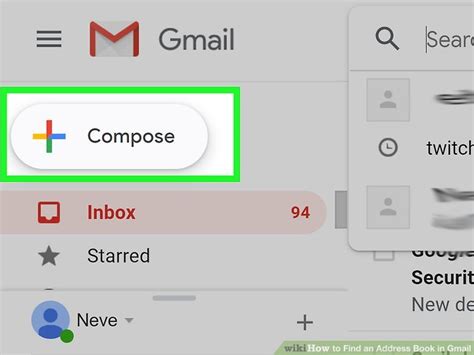 how to access address book in gmail