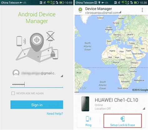 how to access android device manager