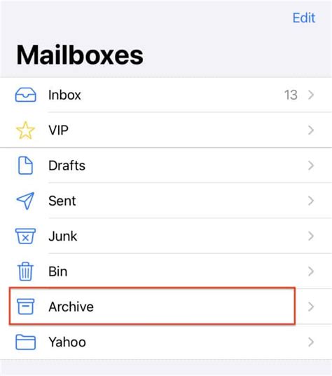 how to access archived emails on iphone