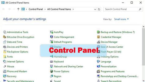 how to access control panel