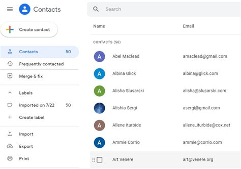 how to access google contacts in gmail
