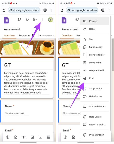 how to access google forms on android