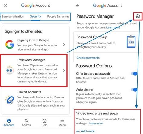 how to access google passwords on android