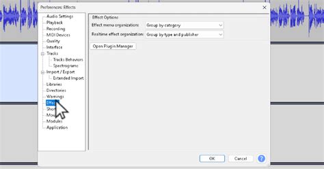 how to access plugins in audacity