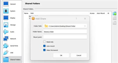 how to access shared files virtualbox