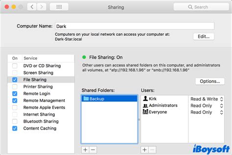 how to access shared folder using ip address in mac