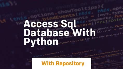 how to access sql database in python