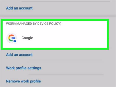 how to access work profile on android