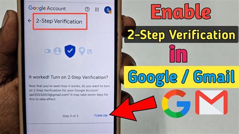 how to activate 2 step verification on gmail
