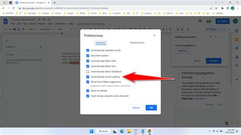 how to activate autocorrect on google docs