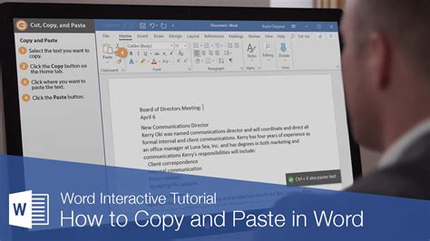 how to activate copy paste in word