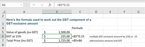 how to add 15 gst in excel