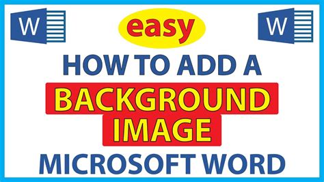 How To Add A Background To A Microsoft Word Document
