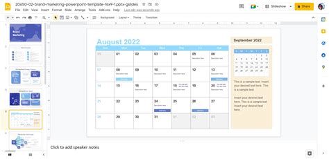 how to add a calendar in google slides