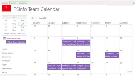 Adding calendar or Apps on front page, custom page in Sharepoint