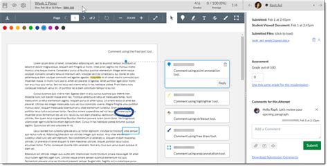 how to add a comment on canvas as a student