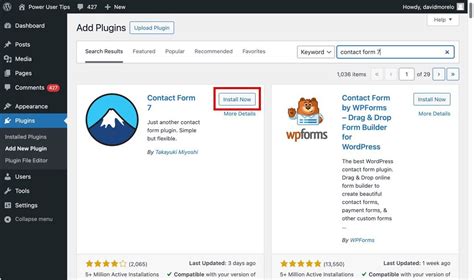 how to add a contact form plugin in wordpress