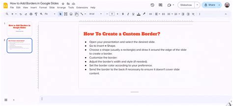 how to add a custom border in google slides