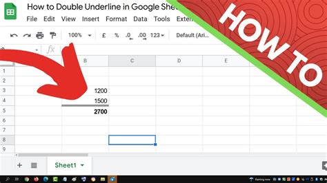 how to add a double underline in google sheets