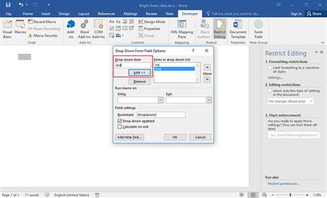How To Add A Drop Down To A Table In Word